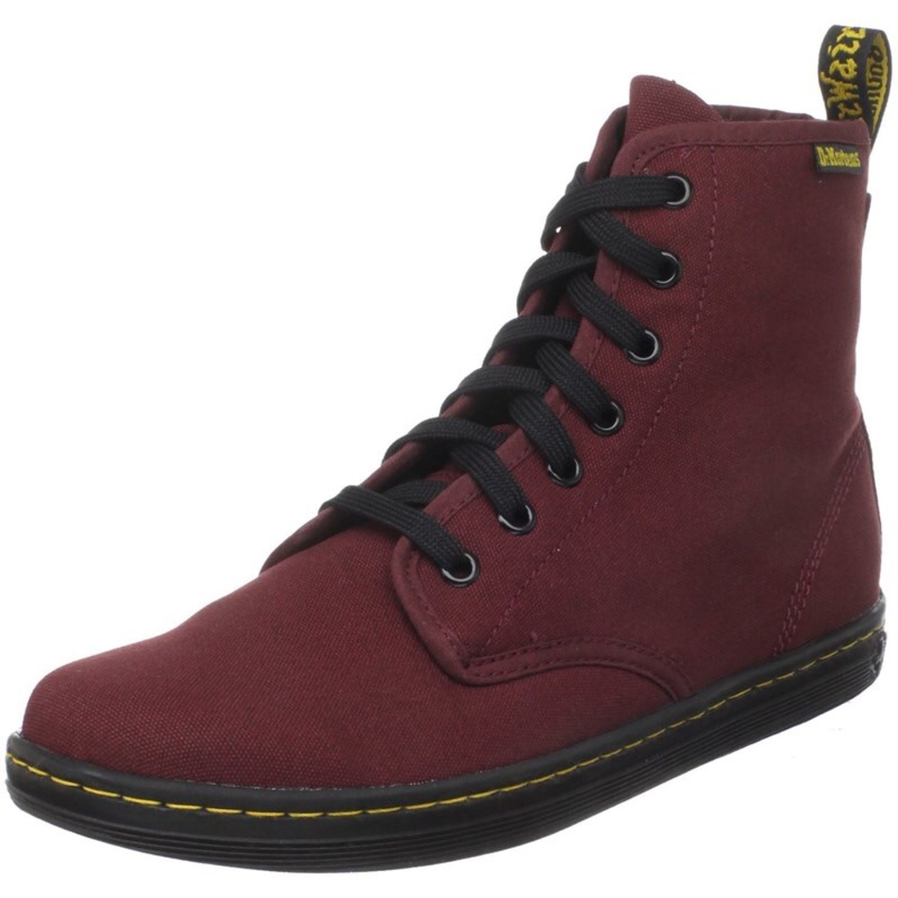Dr Martens burgundy canvas shoreditch lace-up boot